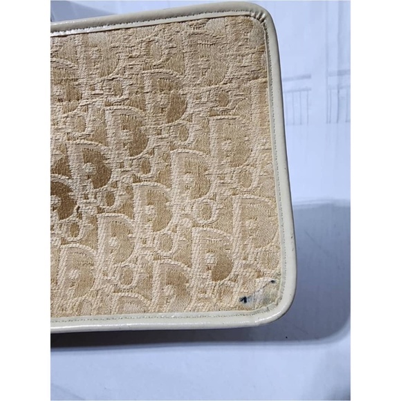 Authentic Christian Dior Vintage Trotter Canvas Chain Shoulder Bag Beige/Cream - Picture 5 of 14